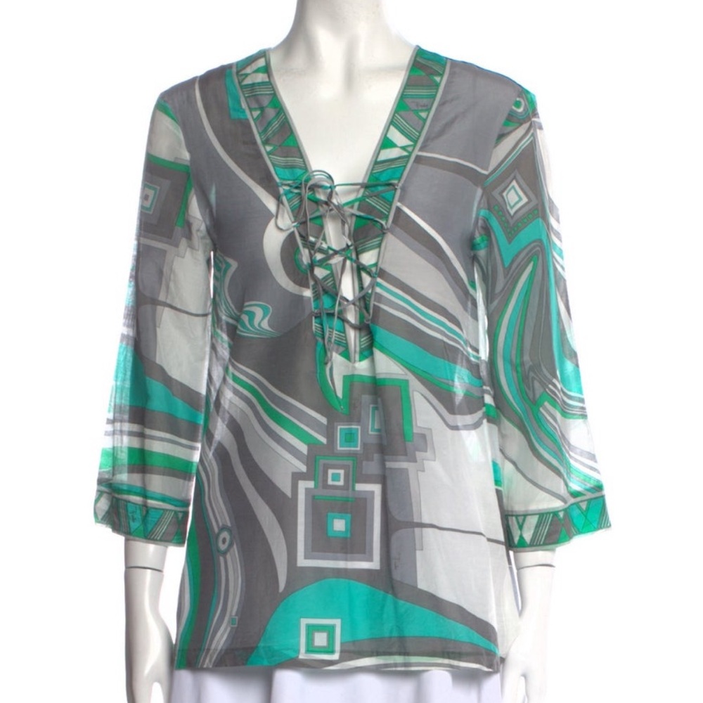 Emilio Pucci Tunic in Turquoise and Grey